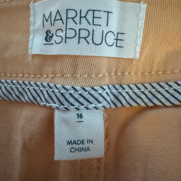 Market & Spruce Madison Chino Shorts Coral NWT Size 16 Mid Rise Stretch - Picture 8 of 8